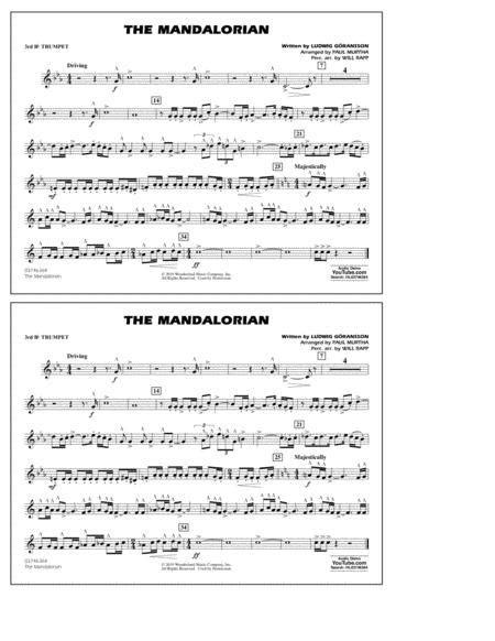 The mandalorian theme & the bass recorder! The Mandalorian (from Star Wars: The Mandalorian) (arr. Paul Murtha) - 3rd Bb Trumpet By ...
