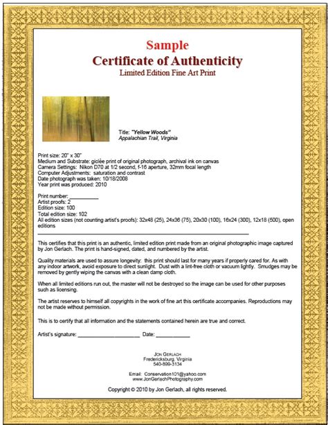 7 Free Sample Authenticity Certificate Templates Printable Samples