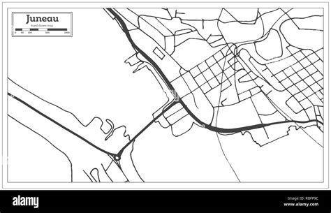 Juneau Usa City Map In Retro Style Outline Map Vector Illustration