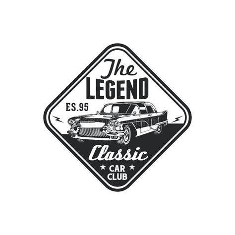 Vintage Classic Car Club Logo Badge Design Old Retro Style Community