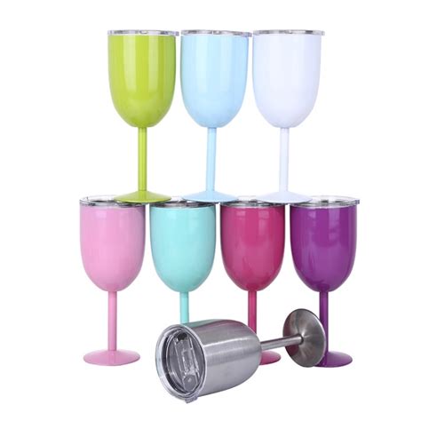 10oz Personalized Printing Stainless Steel Goblet Wine Glass Insulated