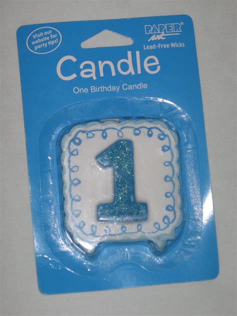 Birthday Candle Number One 1 Blue With Glitter By Paper Art New In Package