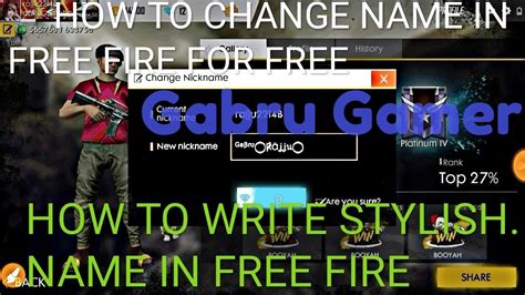 While picking a garena free fire name is actually quite challenging, changing your font isn't. HOW TO CHANGE NAME IN FREE FIRE FOR FREE 😍 HOW TO WRITE ...