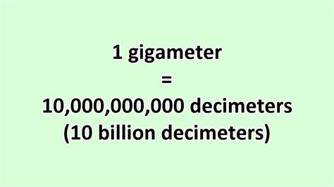 Convert Gigameter To Decimeter Excelnotes