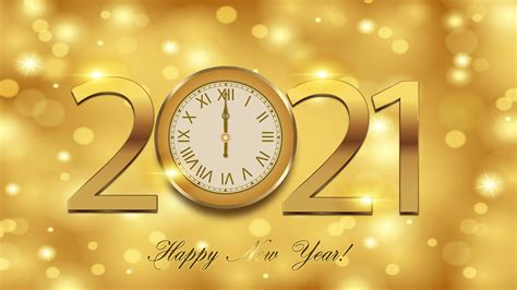 Happy New Year 2021 With Clock Time Of 12 Hd Happy New Year 2021