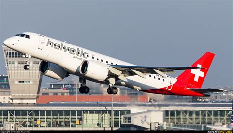 Helvetic airways is a swiss regional airline headquartered in kloten with its fleet stationed at zurich airport. HB-AZB - Helvetic Airways Embraer ERJ-190-E2 at Warsaw - Frederic Chopin | Photo ID 1278067 ...