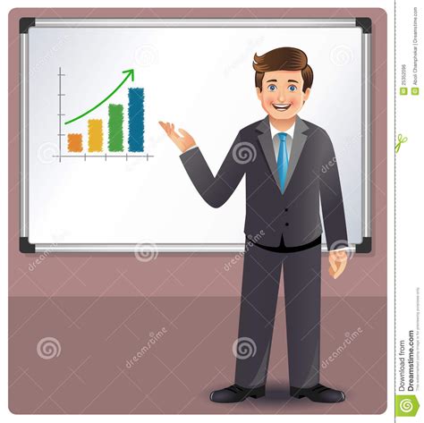 Businessman Presenting Profits On A Whiteboard Stock Vector