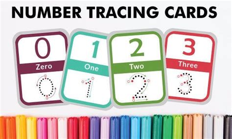 Number Tracing Flash Cards Number Practice Worksheet Etsy In 2020