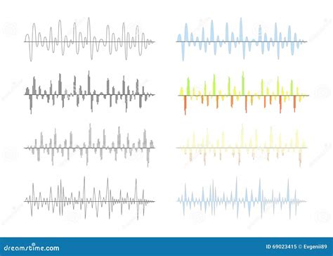 O Grupo De Analógico Diferente E De Sinal Digital Acena Gráficos No Branco Ilustração Stock