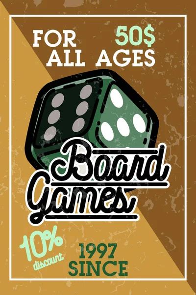 Color Vintage Bord Games Banner Gamer Icons Board Games Players Signs
