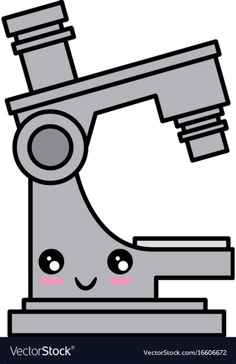 Microscope Science Tool Kawaii Cartoon Royalty Free Vector