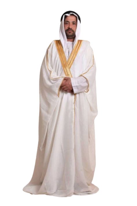 Buy Al Hobishwhite Bisht Cloak Arab Dress Thobe Saudi Mens Robe Eid