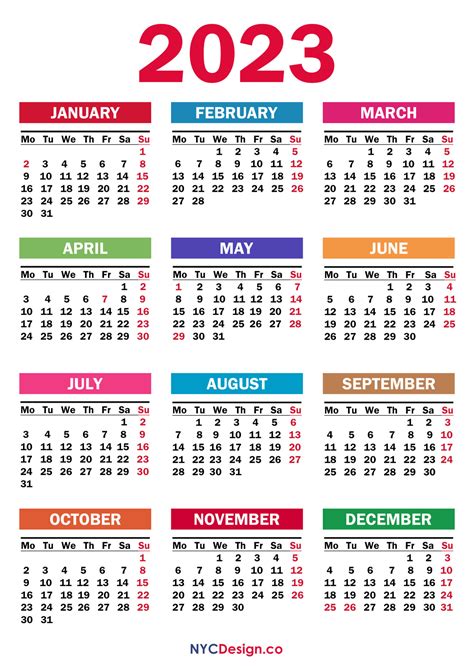 Download 2023 Uk Calendar Printable With Holidays Landscape Layout
