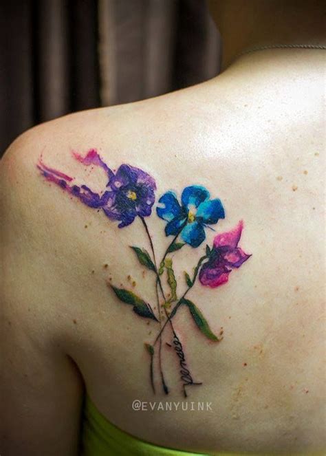 Skin Deep Tales Violet Flower Tattoos Pansy Tattoo Watercolor Tattoo