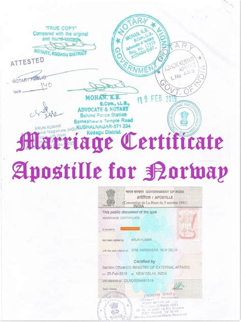 Marriage Certificate Apostille For Norway Attestation For Norway In Delhi India