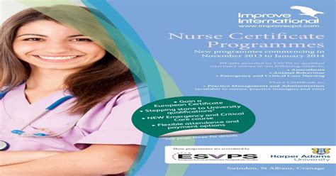 Nurse Certificate Programmes Improve International · Nurses