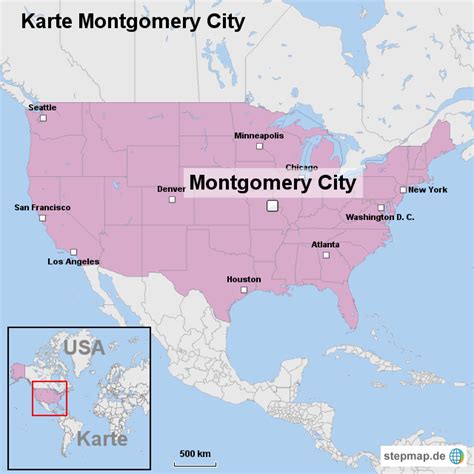 Karte Montgomery City Von Ortslagekarte Usa Landkarte Für Die Usa