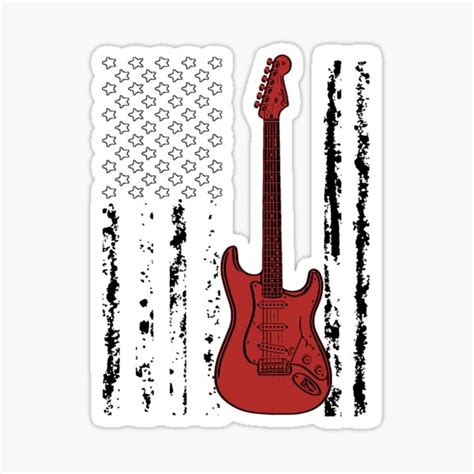 Guitar Flag Guitar Player Flag Sticker For Sale By Mugenjyaj