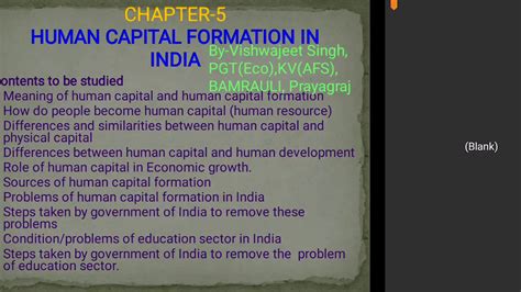 Human Capital Formation In India Part 2class 12 Cbse Economics Youtube