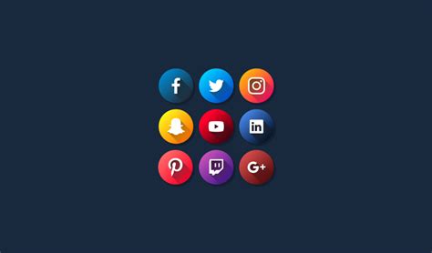 Flat Social Media Icons Free Vector Pack For 2018