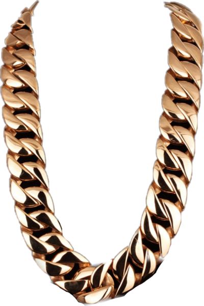 Heavy Cuban Miami Link Gold Chain (PNG) | Official PSDs png image