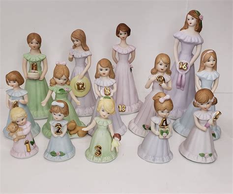 Vintage Growing Up Girls Birthday Figurines Hallmark Enesco Etsy
