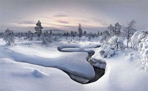 Beautiful Nordic Lanscape Winter Landscape Snow Photography