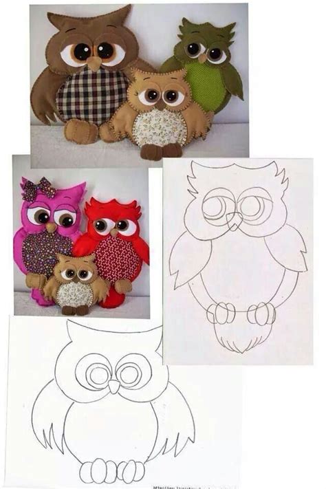 Molde Feltro Coruja Owl Sewing Patterns Applique Patterns Owl
