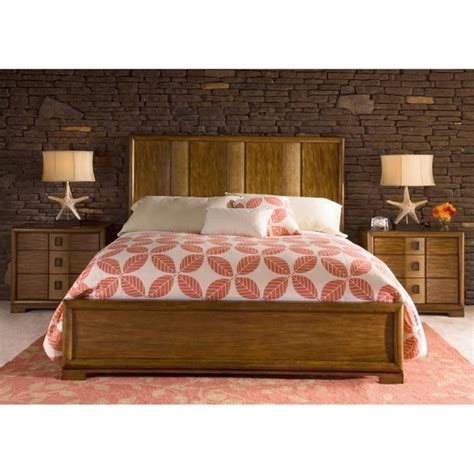 American Drew Grove Point 3 Piece Wood Bedroom Set In Warm Khaki