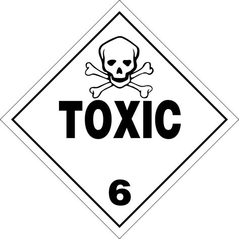 Dangerous Goods Placard Label Toxicity Hazmat Class Toxic And My XXX