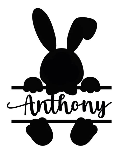 Bunny Monogram Svg Bunny Name Frame Easter SVG Easter - Etsy