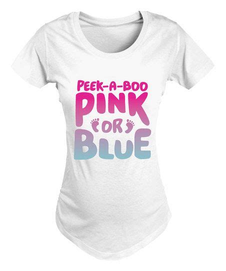 Belly Love White Peek A Boo Pink Or Blue Maternity Crewneck Tee