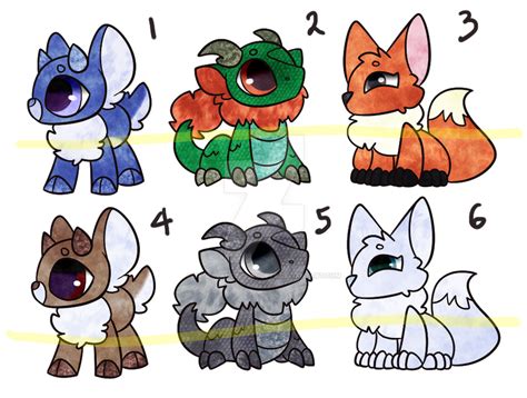 Closed Mixed Chibi Creature Adopts 7 Pts By Tygerlanders Adopts On