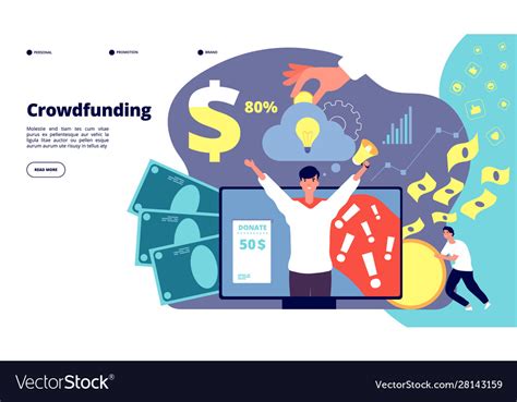 Crowdfunding Startup Financial Investment Vector Image