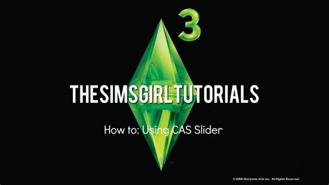 The Sims 3 Master Controller Cas Slider Youtube