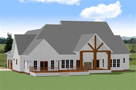 Ideal 4 Bedroom Farmhouse Plan With Vaulted Ceiling And Main Level Master 46363la