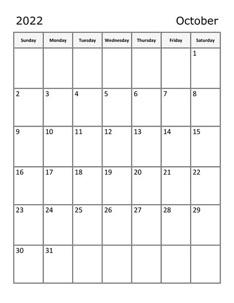 Calendar For October 2022 Free Calendarsu