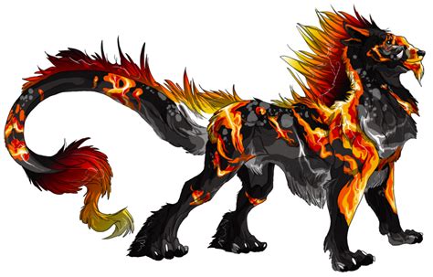 Fire Wolf Creatures Anime Monster