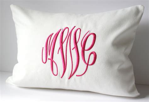 Monogram Pillow Cover Custom Decorative Throw Pillow 12 X 16