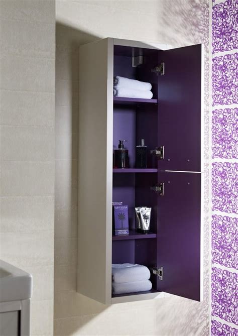 Gloss, wall mounted bathroom cabinets with towel rack. 20 Corner Cabinets to Make a Clutter-Free Bathroom Space ...