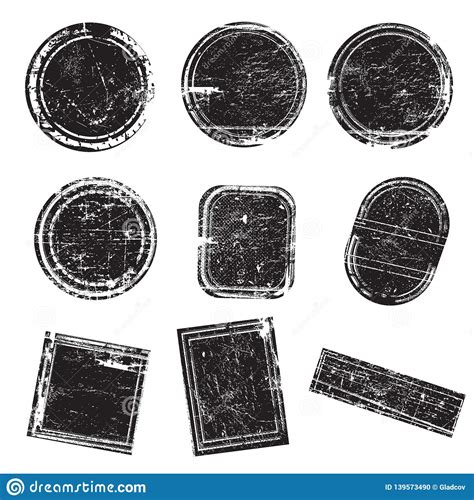 Set Of Grunge Rubber Stamps Stock Vector Illustration Of Certificate