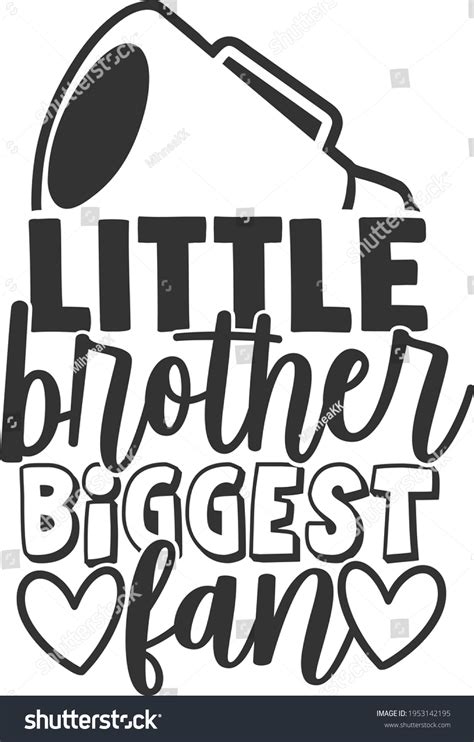 Little Brother Biggest Fan Cheer Design Stock Vector Royalty Free