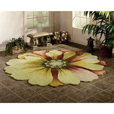 mia sculpted round flower rugs flower rug area rugs floral rug