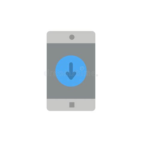 Application Mobile Mobile Application Down Arrow Flat Color Icon
