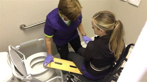 Slideboard Wheelchair To Toilet Maximum Assistance Gait Belts