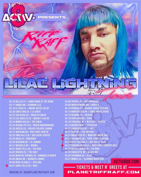 Riff Raff Announces Dates For The Lilac Lightning Tour Icon Vs Icon