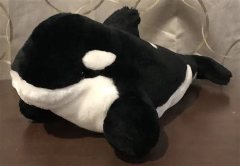 Sea World Orca Shamu Killer Whale Plush 15 Black White Stuffed Animal