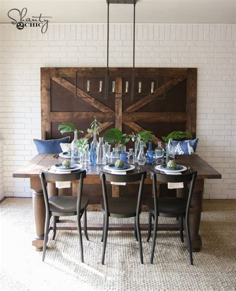 Diy Turned Leg Farmhouse Dining Table Shanty 2 Chic