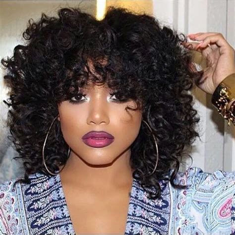 Cheap Afro Kinky Curly Synthetic Wig With Bangs Synthetic Hair Short Curly Wigs For Black Women