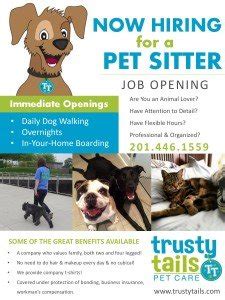 Neuvoo™ 【 11 997 pet sitting job opportunities in usa 】 we'll help you find usa's best pet sitting jobs and pet sitting company! Trusty Tails is Hiring: Professionals for Dog Walking Jobs ...
